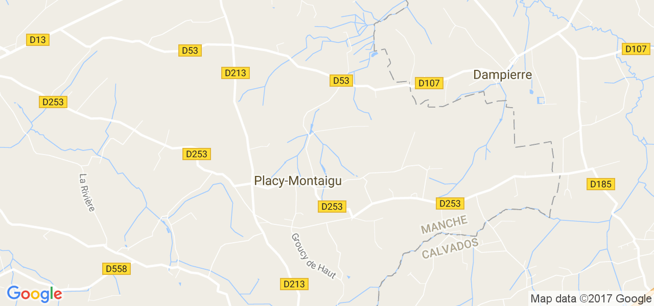 map de la ville de Placy-Montaigu