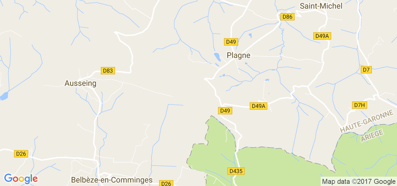 map de la ville de Plagne