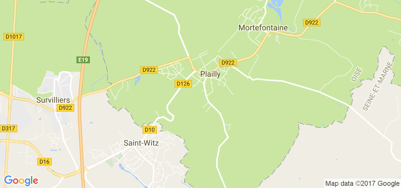 map de la ville de Plailly