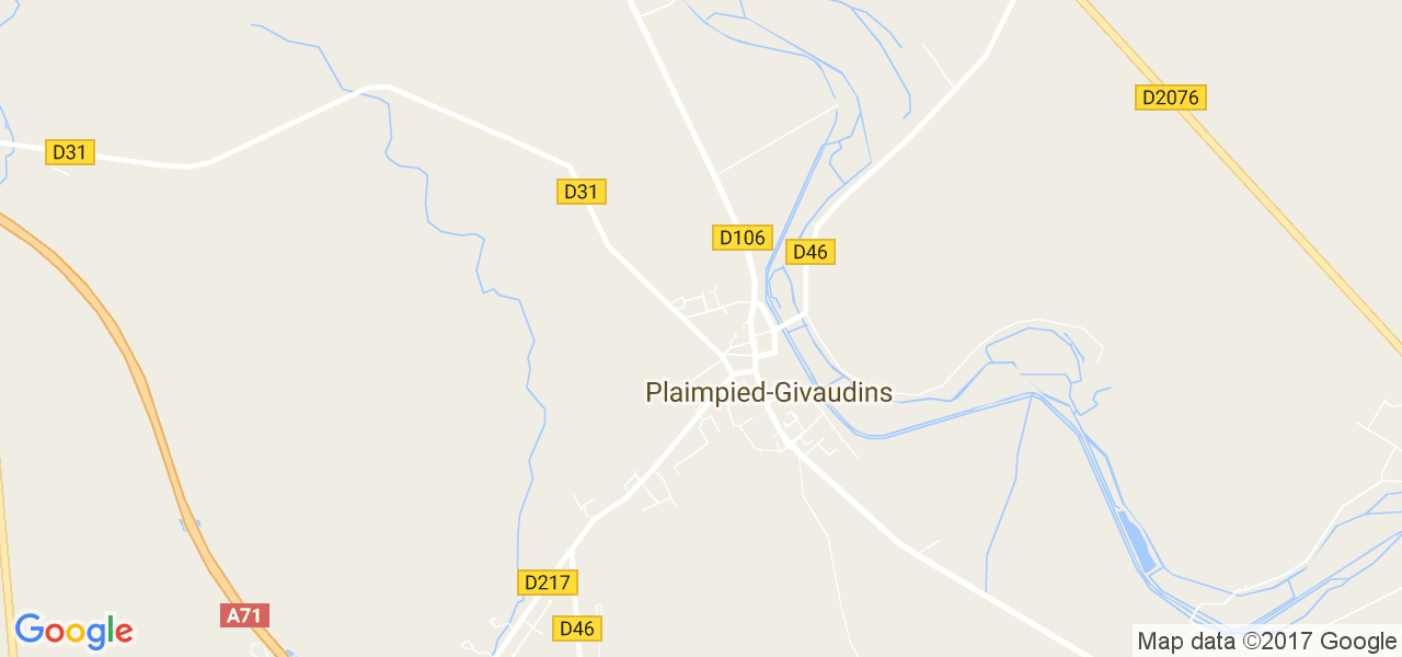 map de la ville de Plaimpied-Givaudins