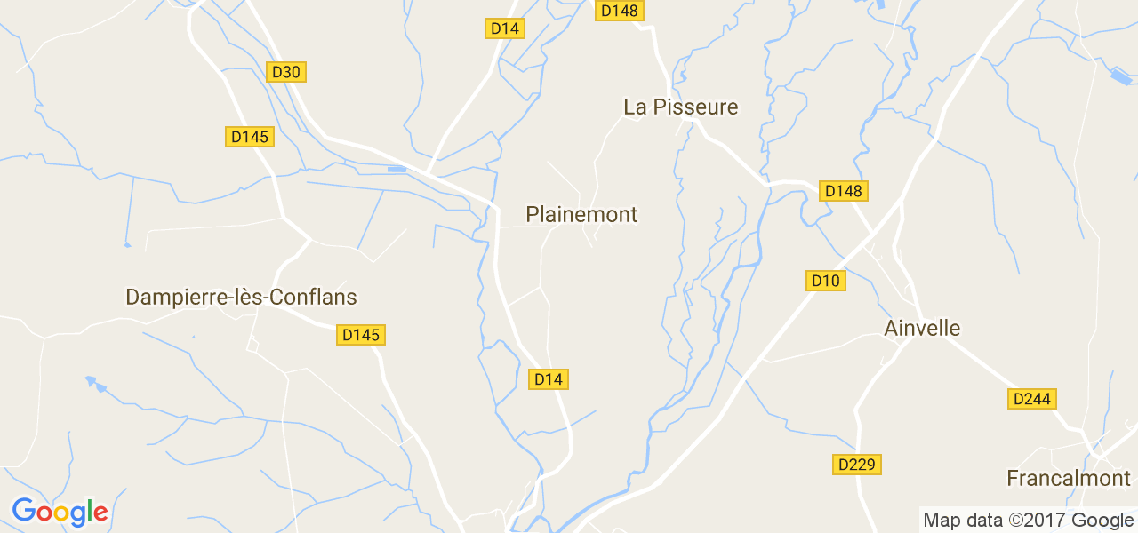 map de la ville de Plainemont