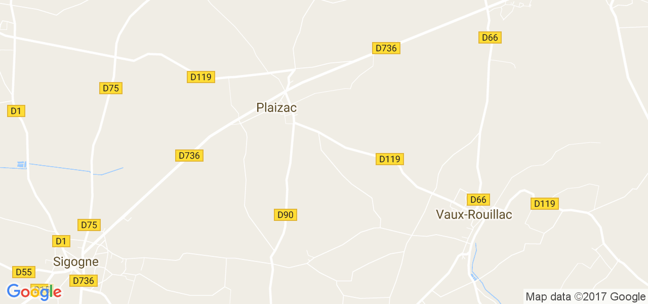 map de la ville de Plaizac