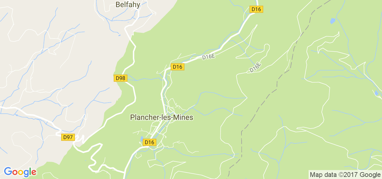 map de la ville de Plancher-les-Mines