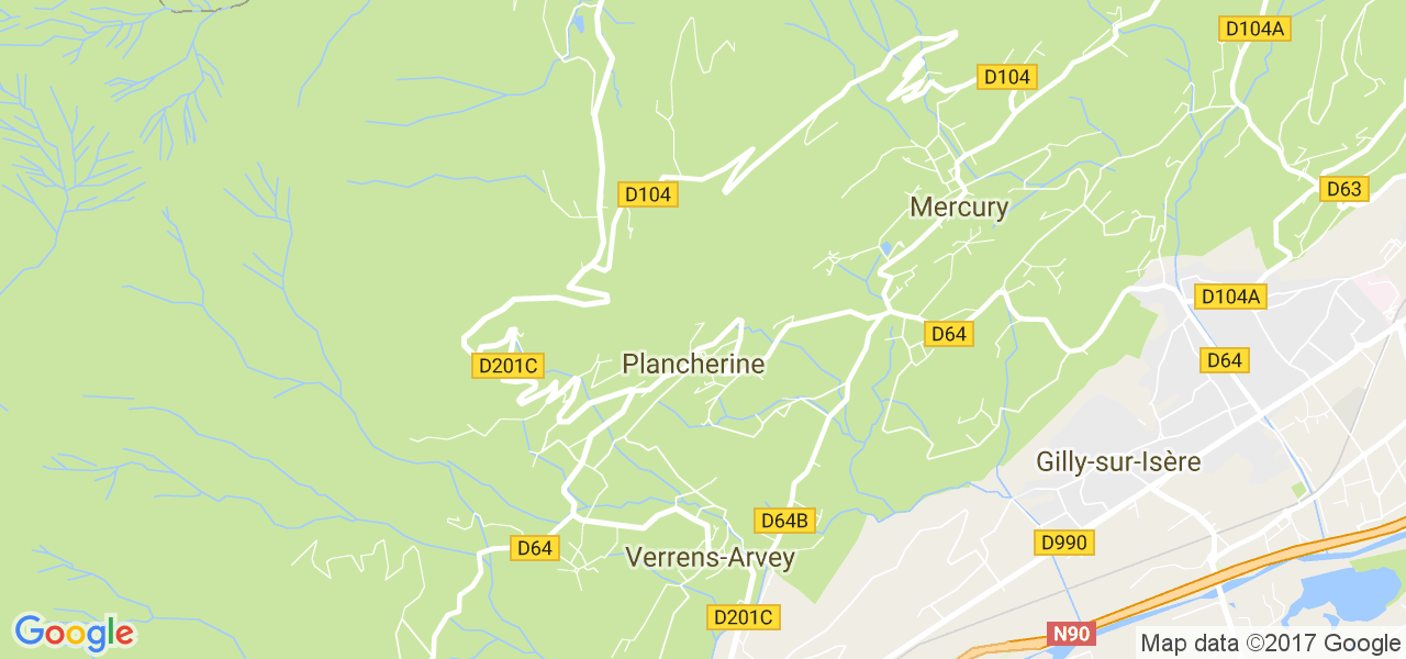 map de la ville de Plancherine