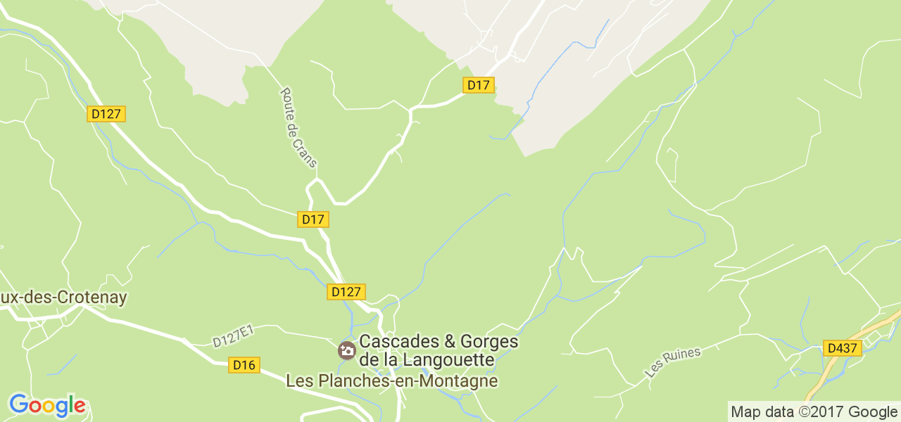 map de la ville de Planches-en-Montagne