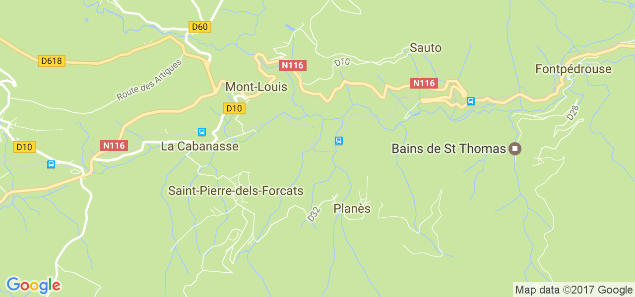 map de la ville de Planès