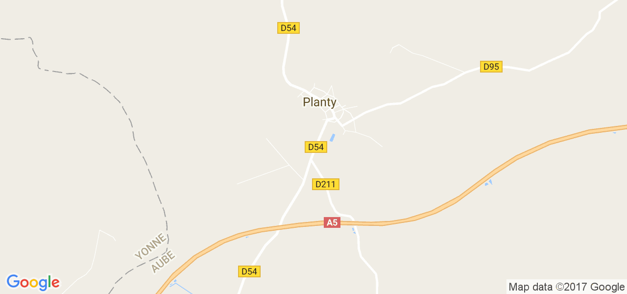 map de la ville de Planty