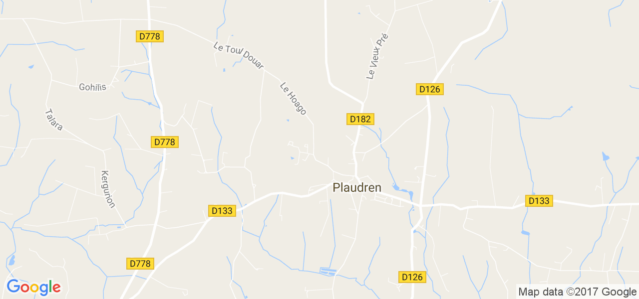 map de la ville de Plaudren