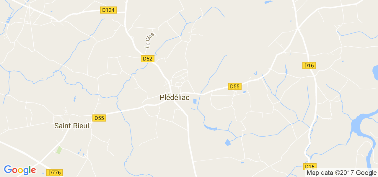 map de la ville de Plédéliac