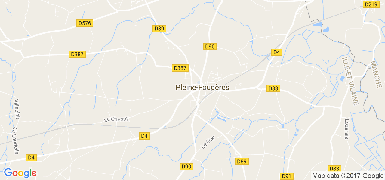 map de la ville de Pleine-Fougères