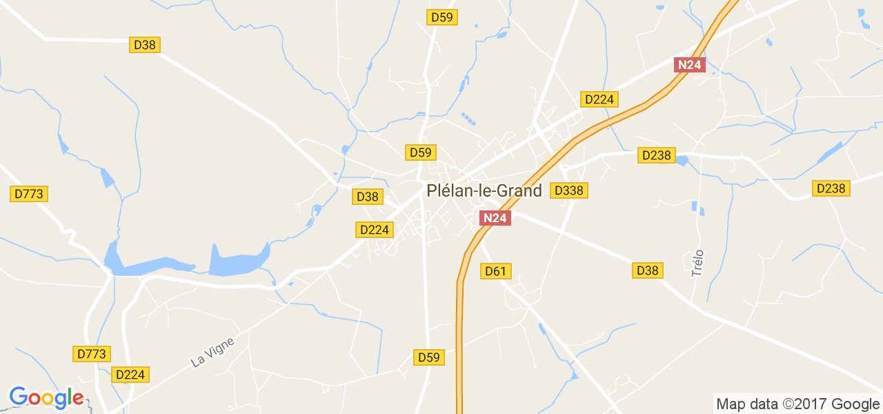 map de la ville de Plélan-le-Grand