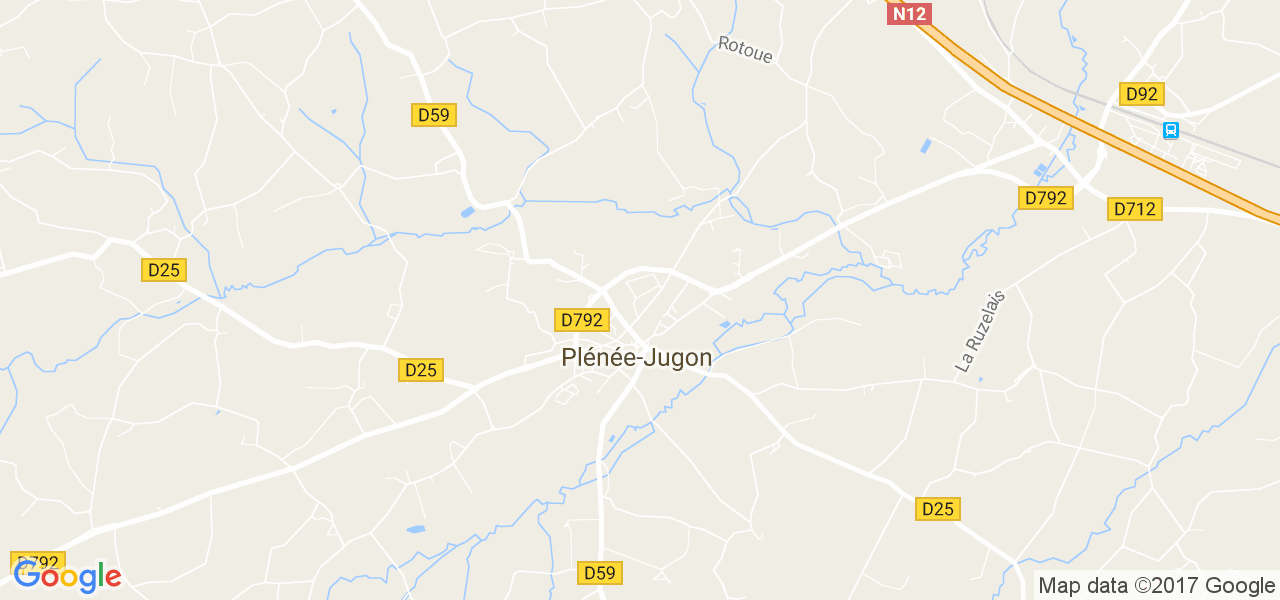 map de la ville de Plénée-Jugon