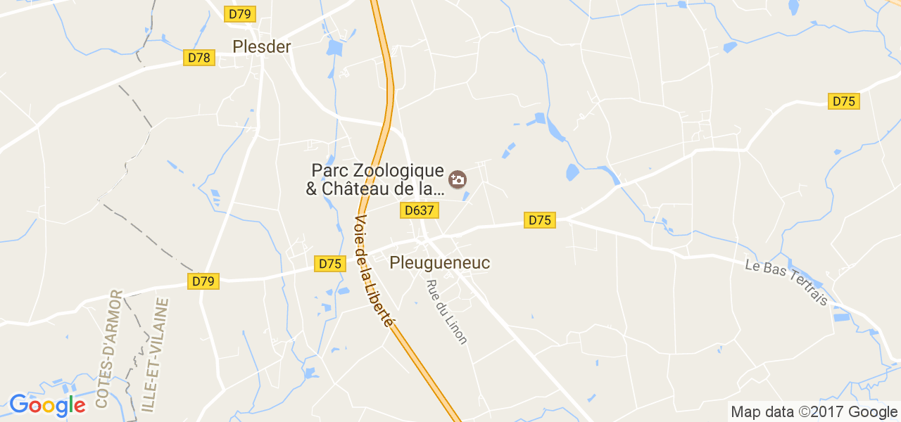 map de la ville de Pleugueneuc