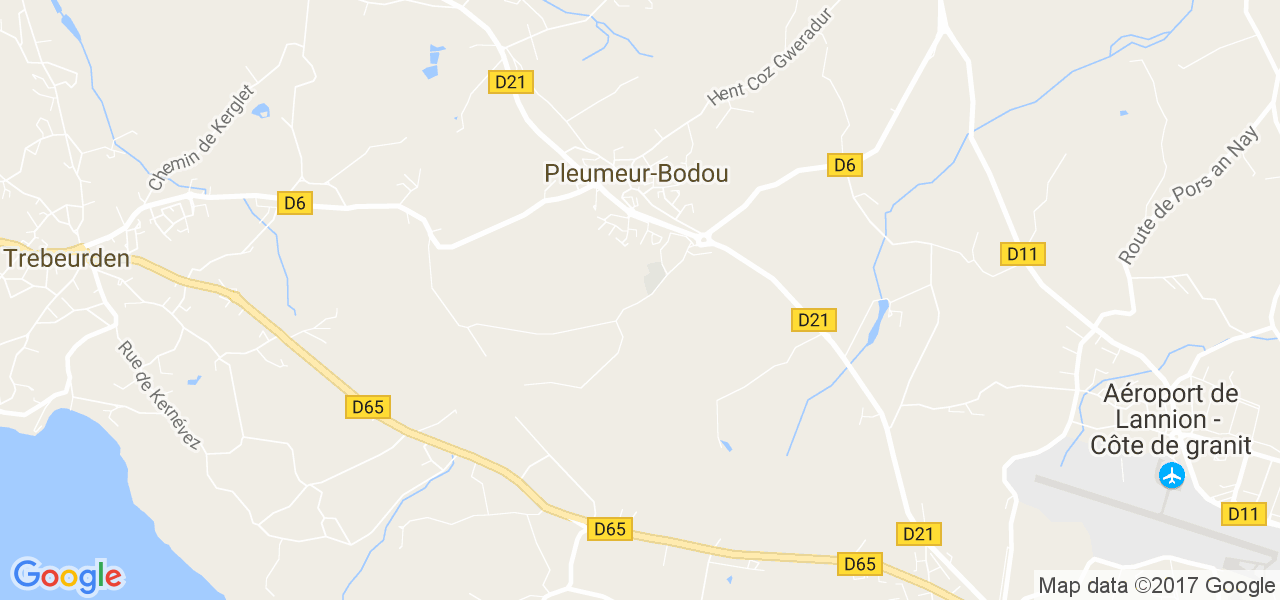 map de la ville de Pleumeur-Bodou