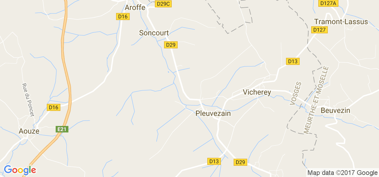 map de la ville de Pleuvezain