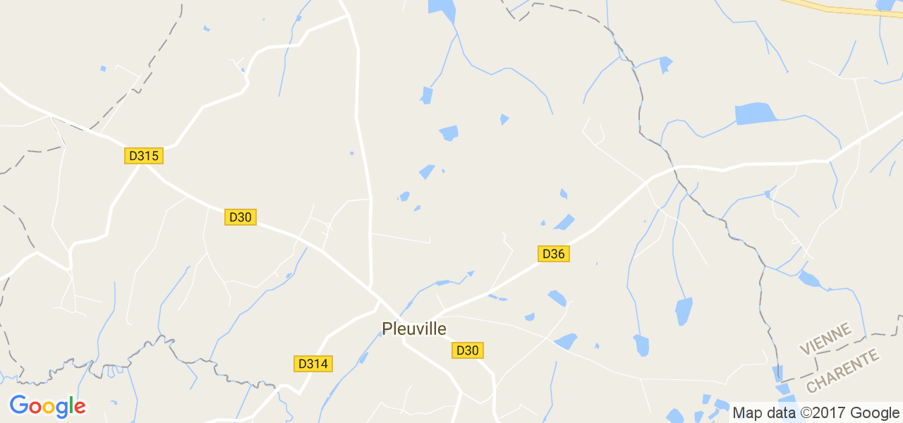 map de la ville de Pleuville