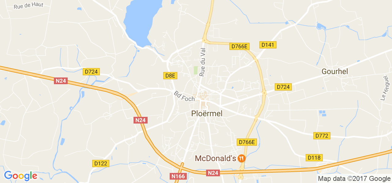 map de la ville de Ploërmel