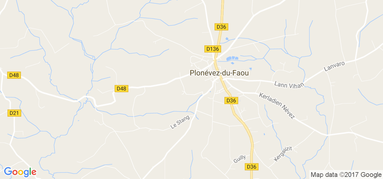 map de la ville de Plonévez-du-Faou