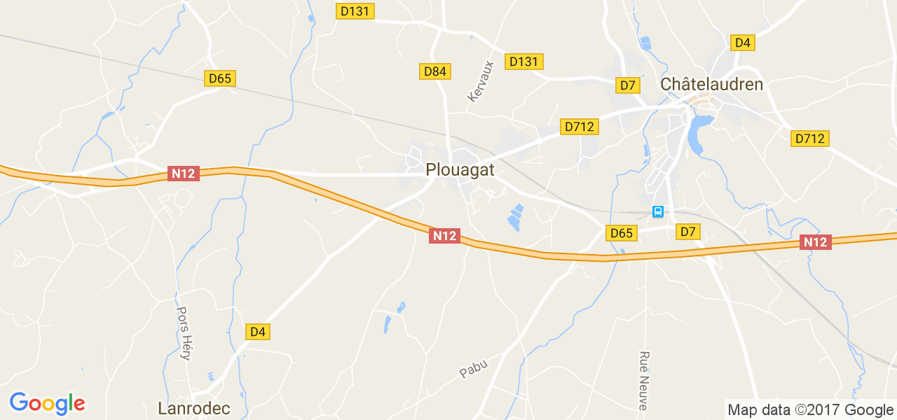 map de la ville de Plouagat