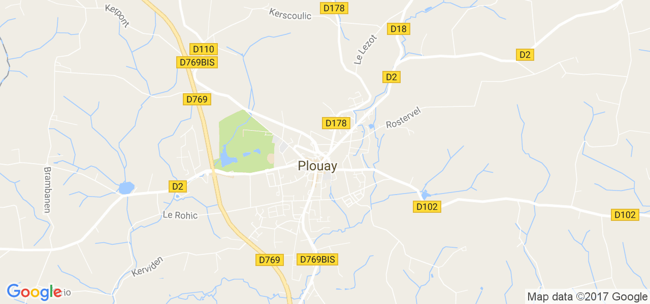 map de la ville de Plouay