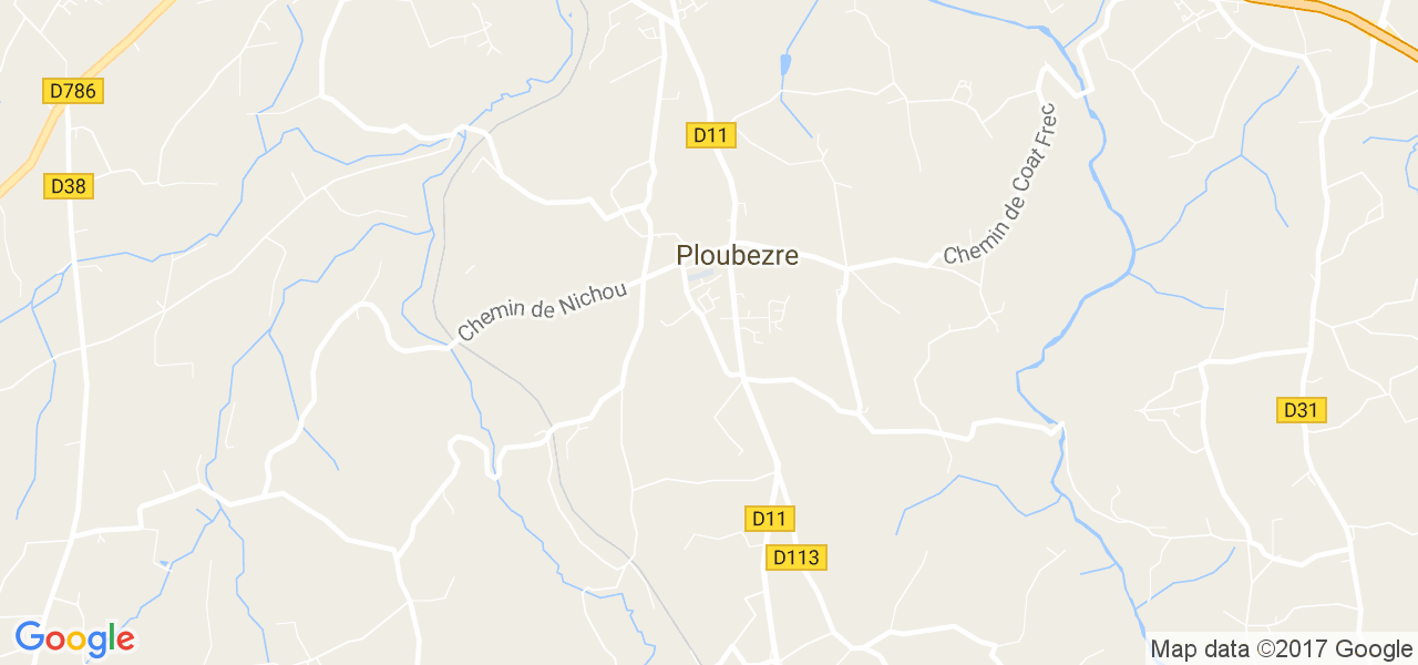 map de la ville de Ploubezre