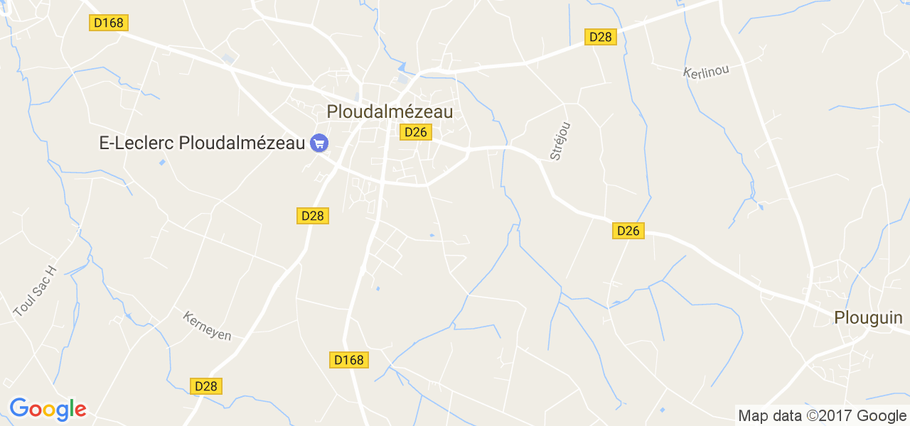 map de la ville de Ploudalmézeau