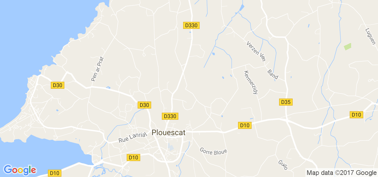 map de la ville de Plouescat