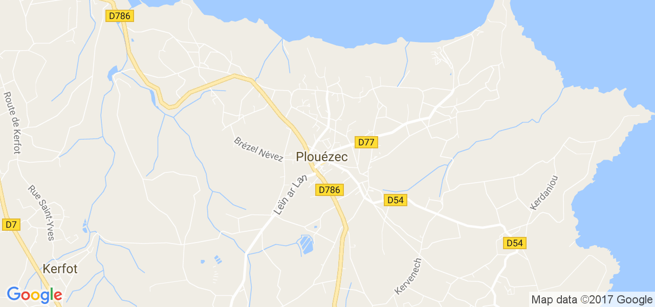 map de la ville de Plouézec