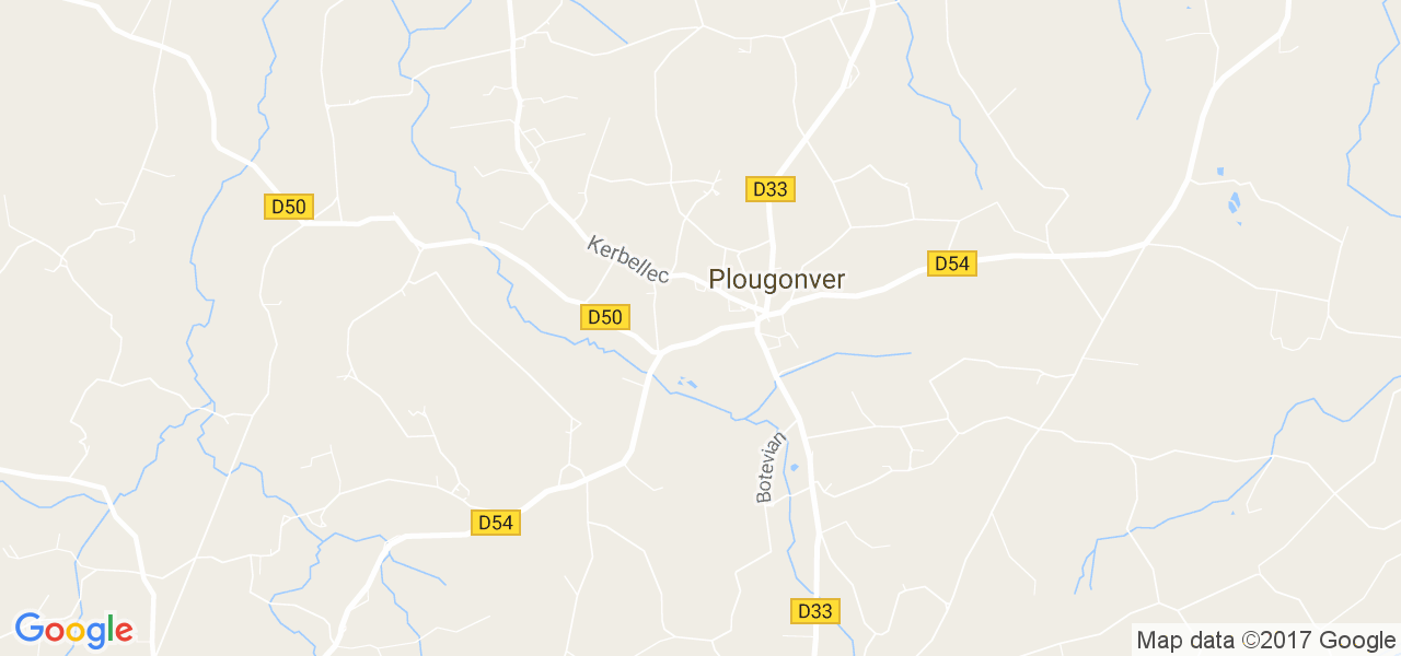 map de la ville de Plougonver