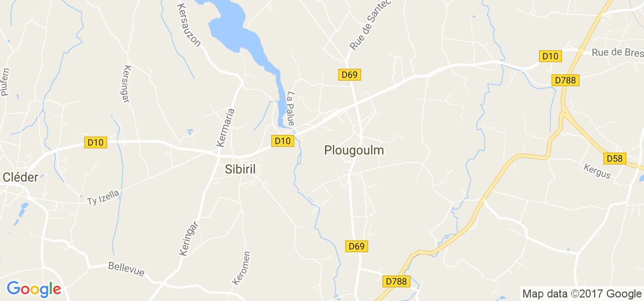 map de la ville de Plougoulm