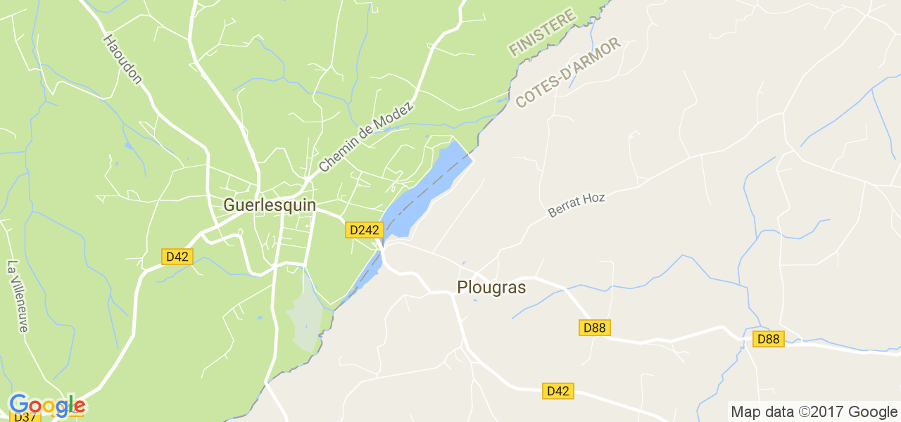 map de la ville de Plougras