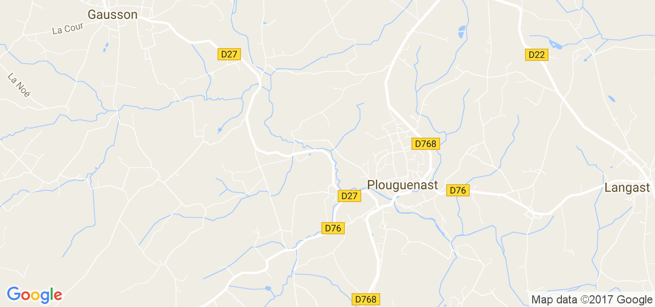 map de la ville de Plouguenast