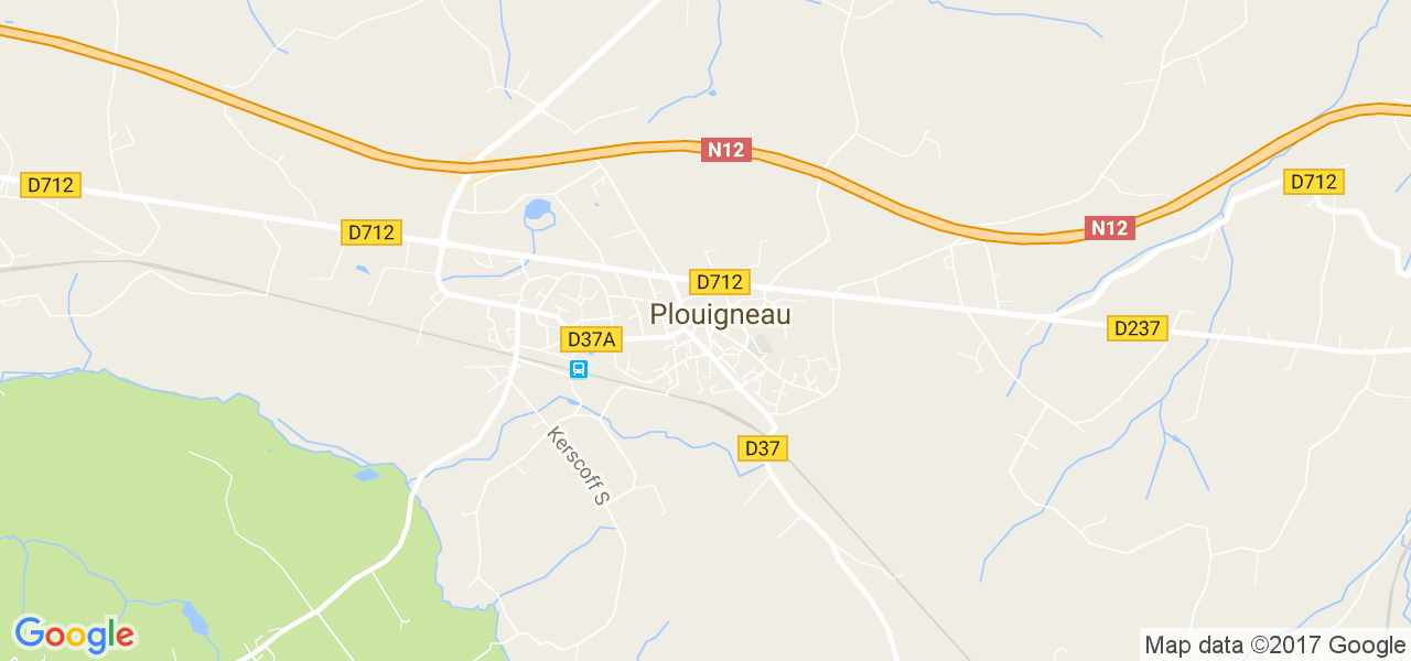 map de la ville de Plouigneau