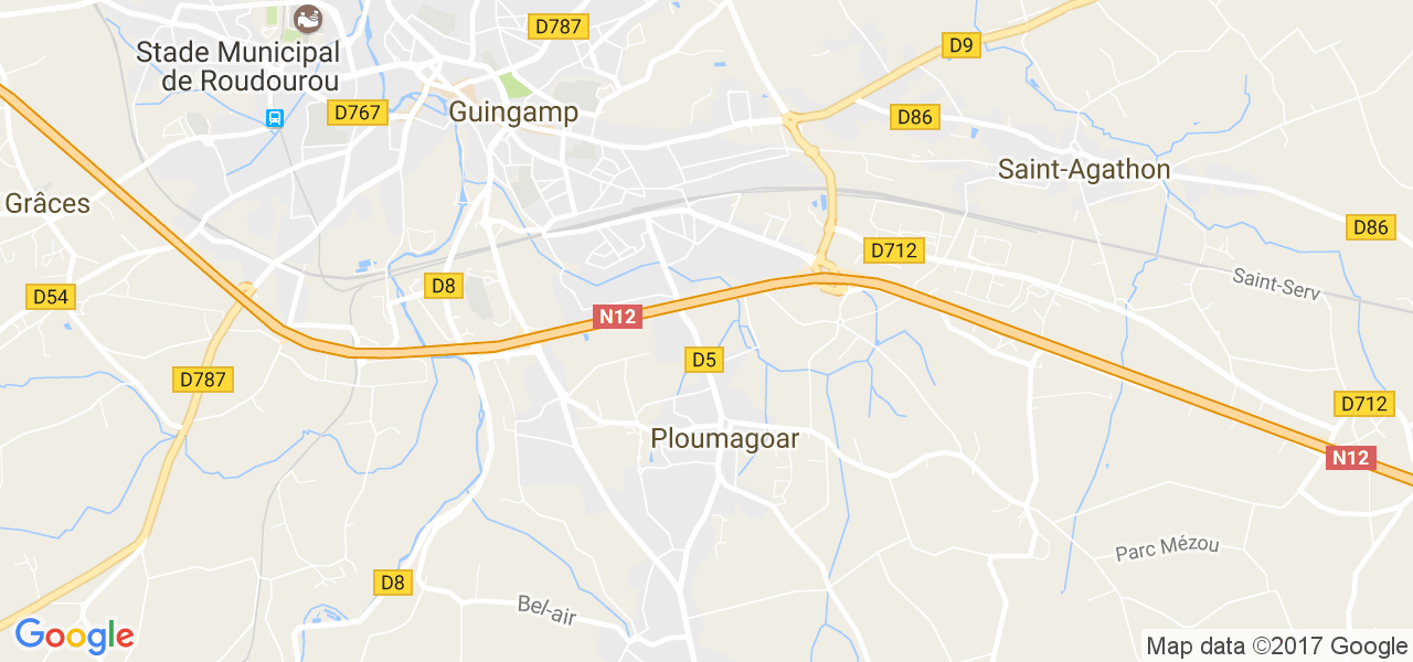 map de la ville de Ploumagoar