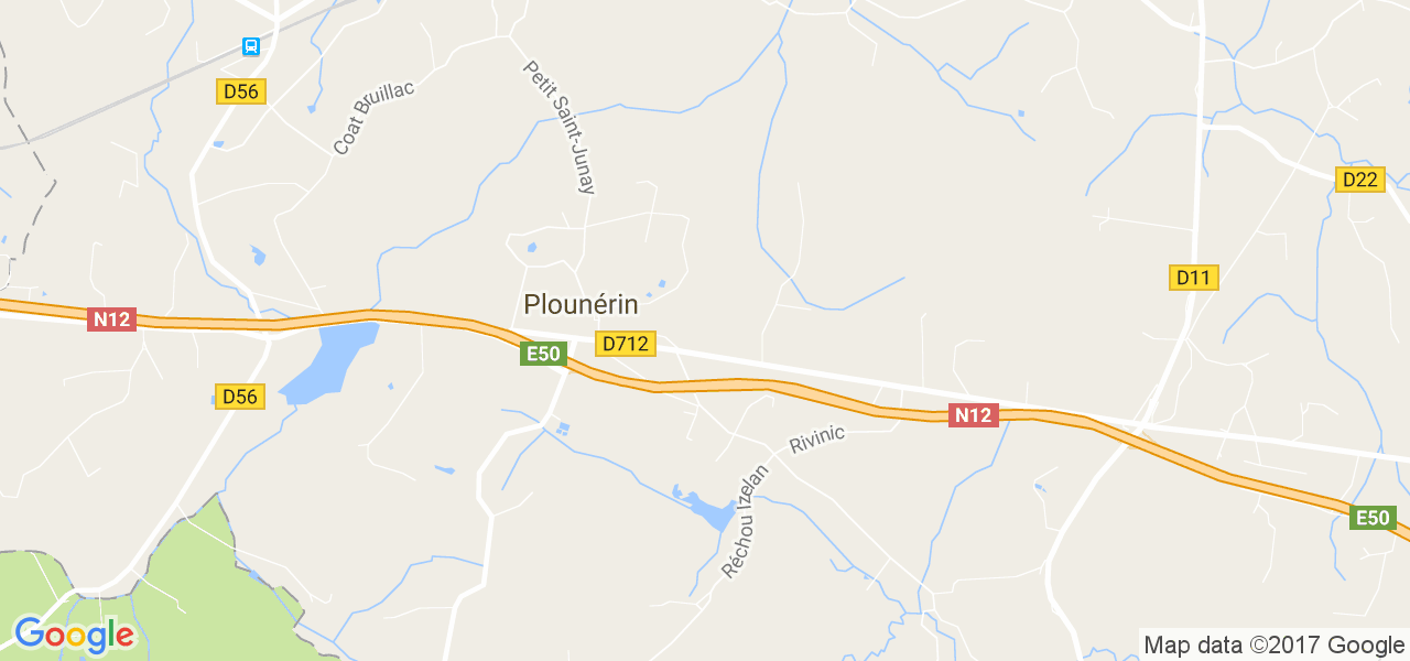 map de la ville de Plounérin