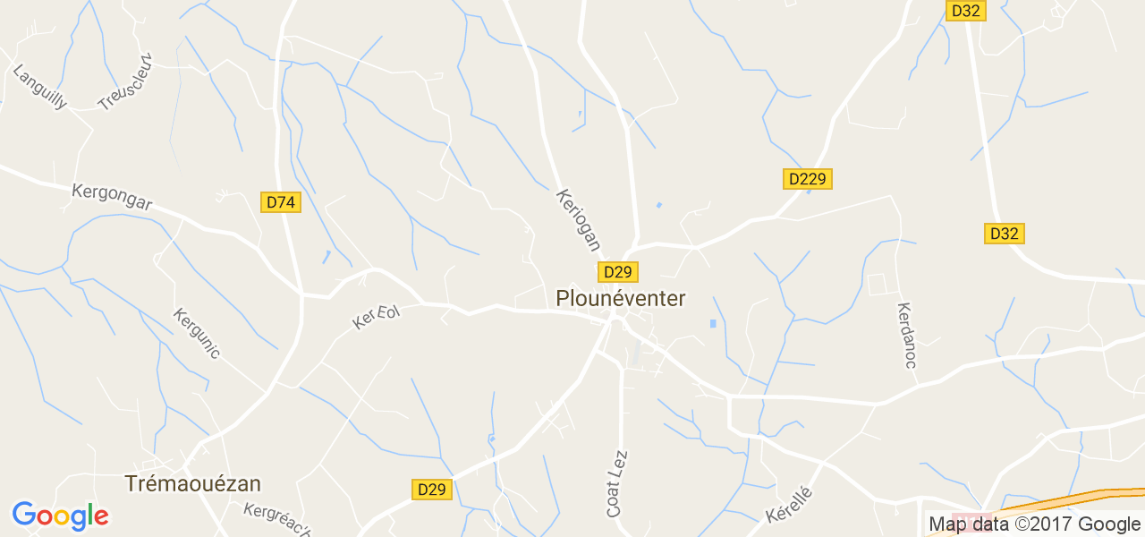 map de la ville de Plounéventer