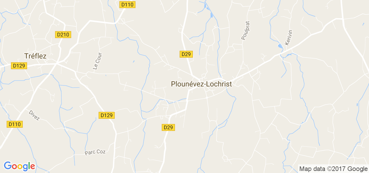 map de la ville de Plounévez-Lochrist