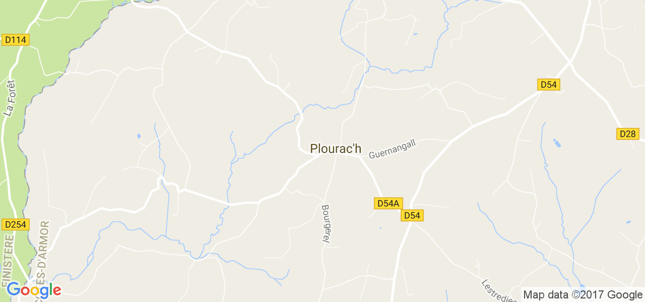 map de la ville de Plourac'h