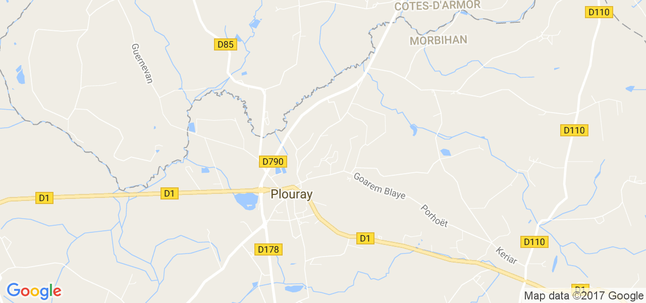 map de la ville de Plouray