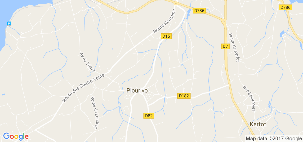 map de la ville de Plourivo