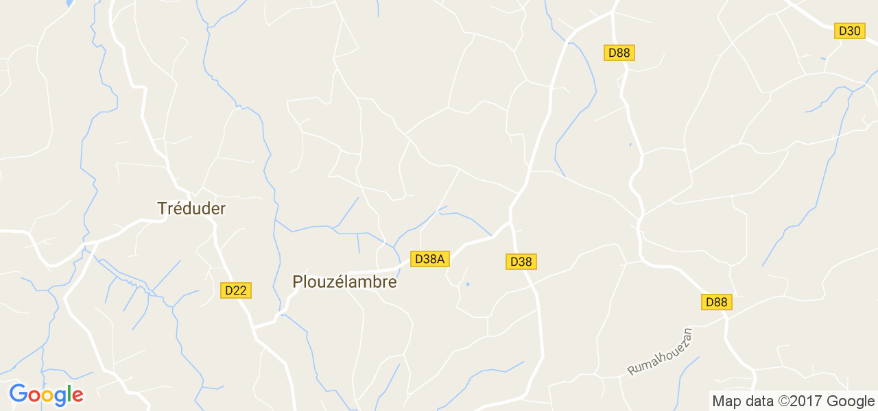 map de la ville de Plouzélambre