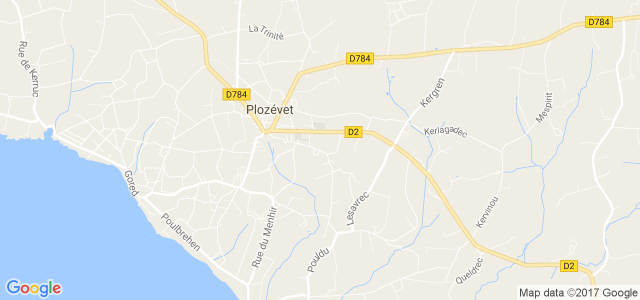 map de la ville de Plozévet