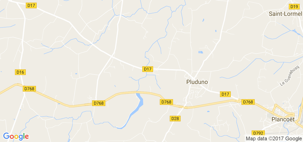 map de la ville de Pluduno