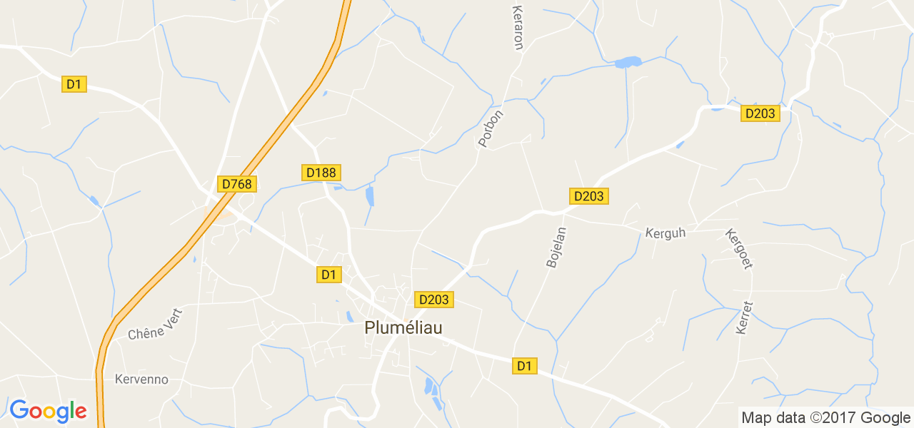 map de la ville de Pluméliau