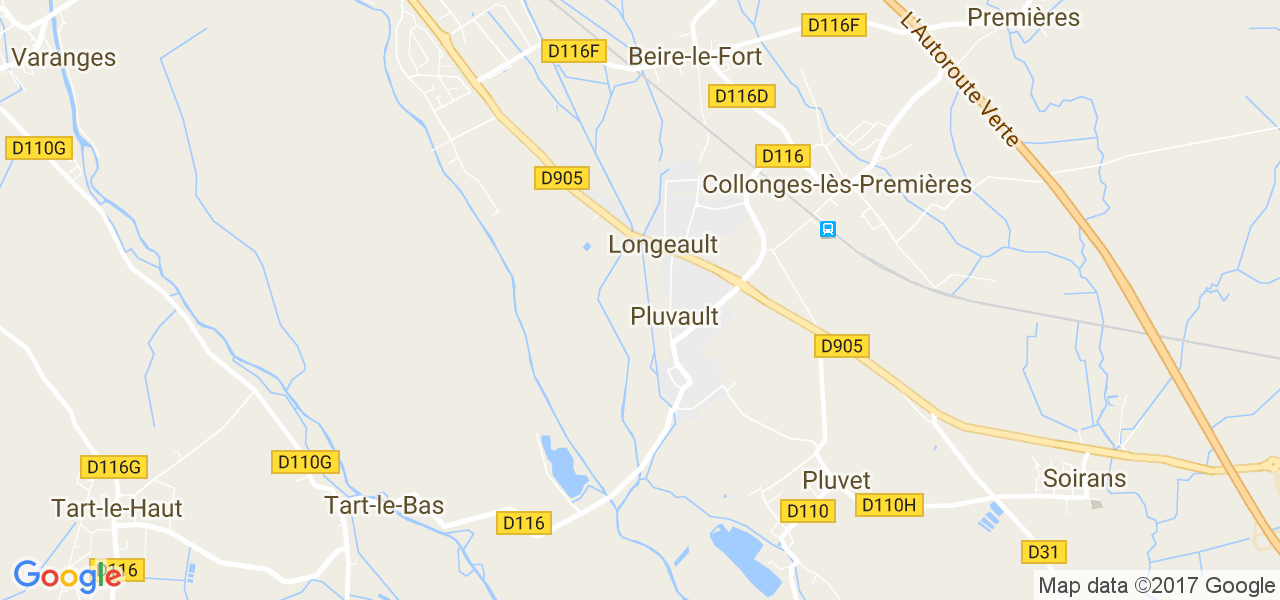 map de la ville de Pluvault