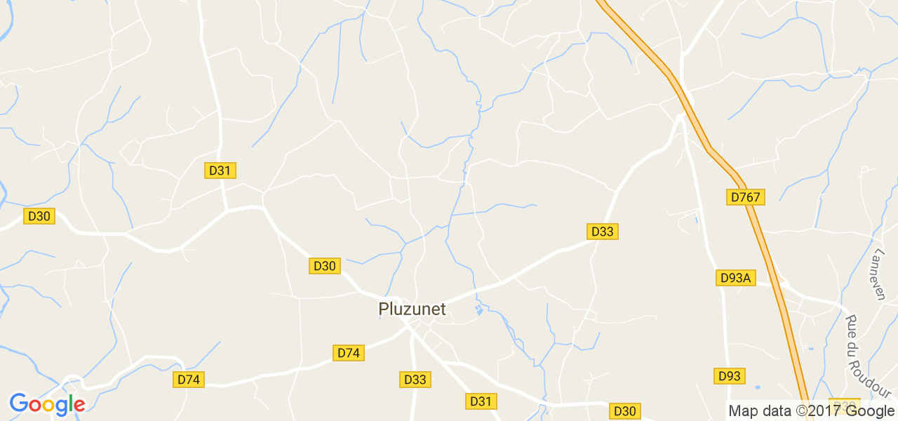 map de la ville de Pluzunet