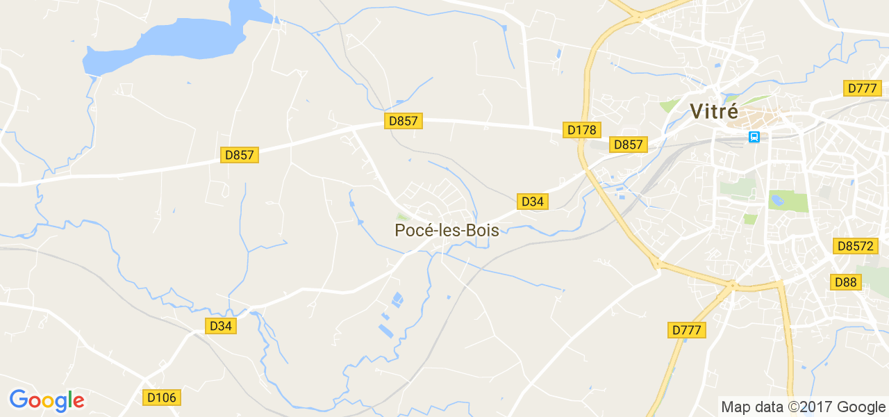 map de la ville de Pocé-les-Bois