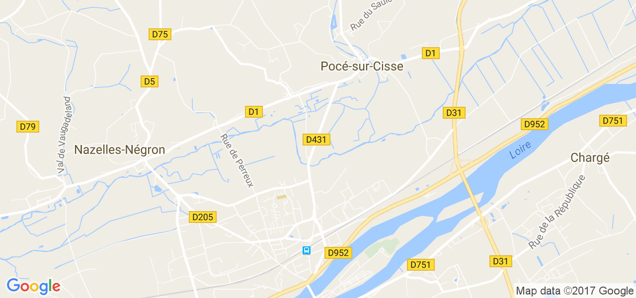 map de la ville de Pocé-sur-Cisse