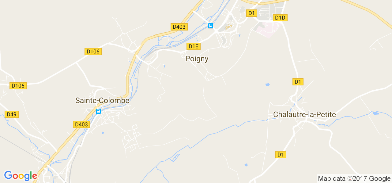 map de la ville de Poigny