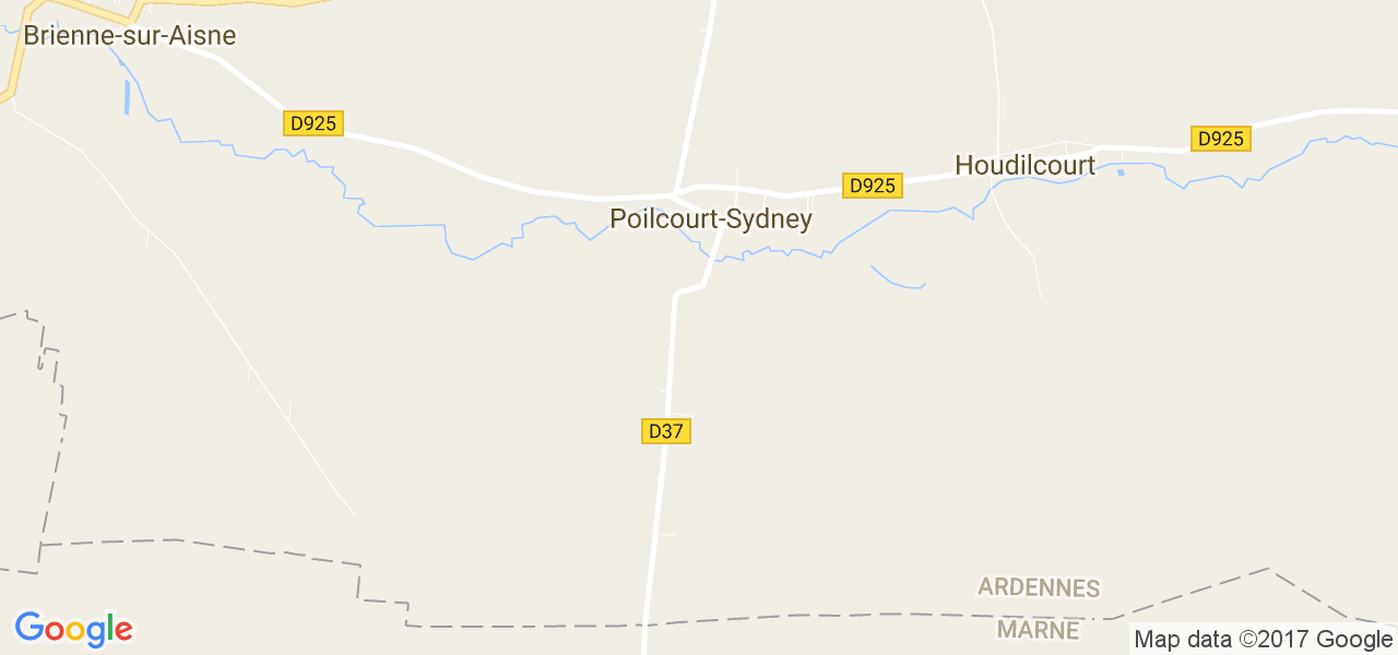 map de la ville de Poilcourt-Sydney